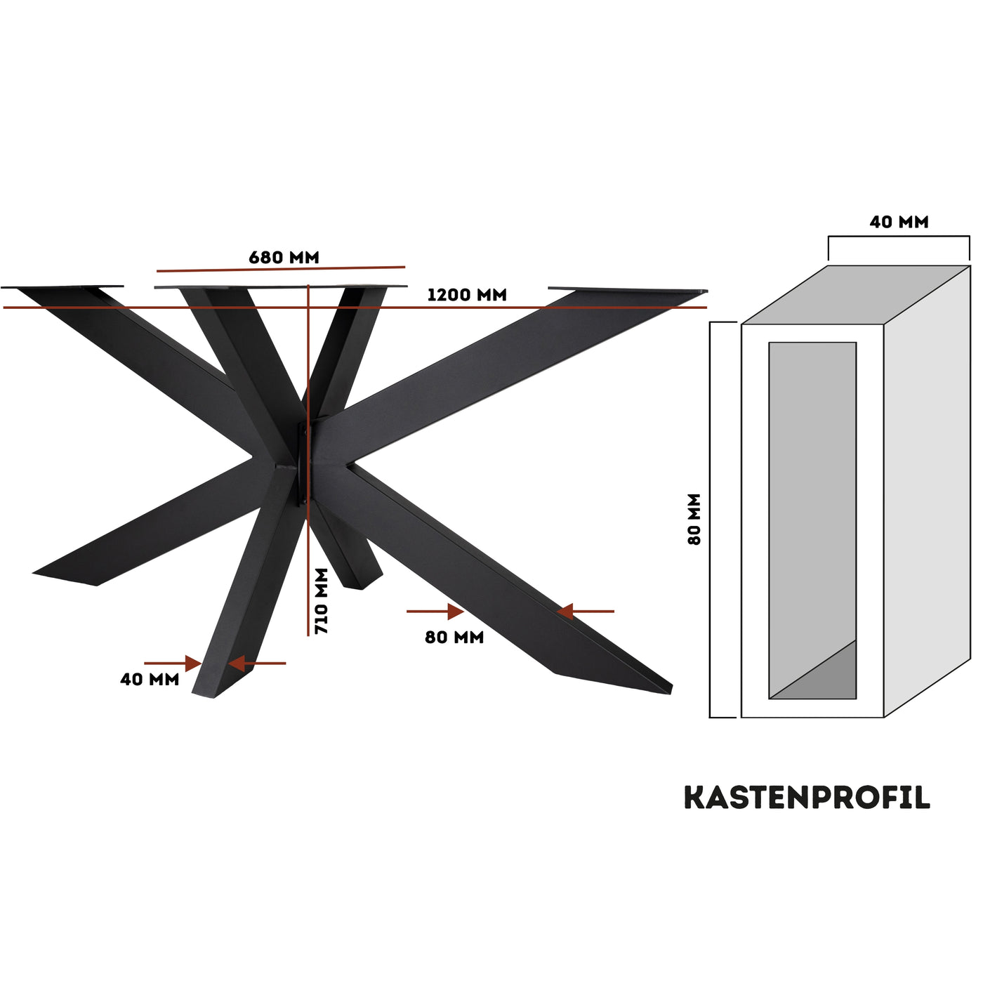 HORST Spider Tischgestell schwarz